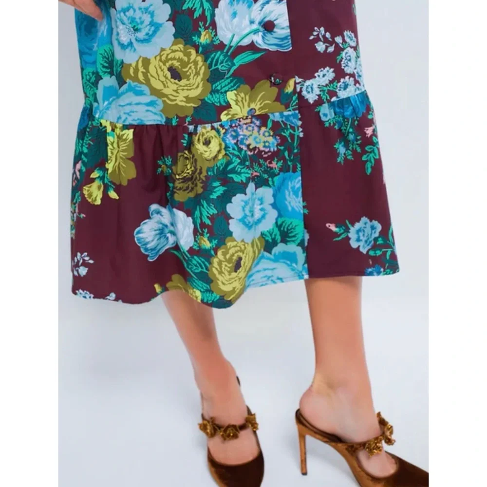 TUCKERNUCK Oxblood Verdant Floral Alice midi  Dress NEW - Picture 6 of 13